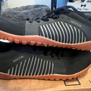 WHITIN Men's Black and Gray Athletic Shoes with Brown Sole